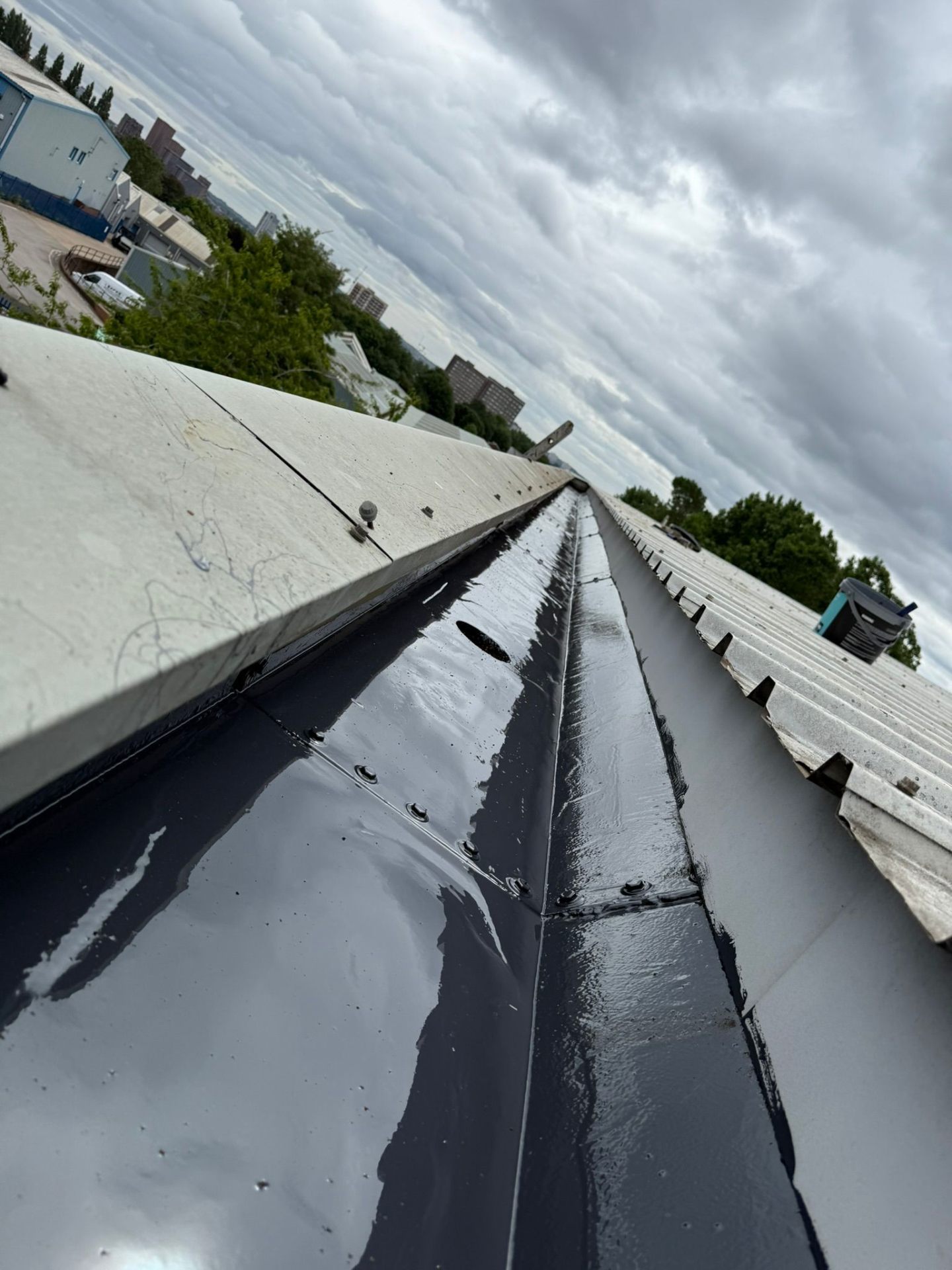 Valley gutter repair with new lead lining