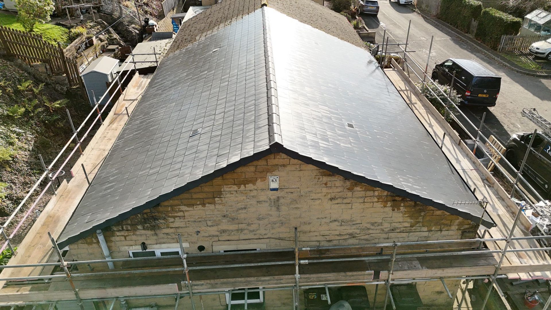New slate re-roof on a residential property